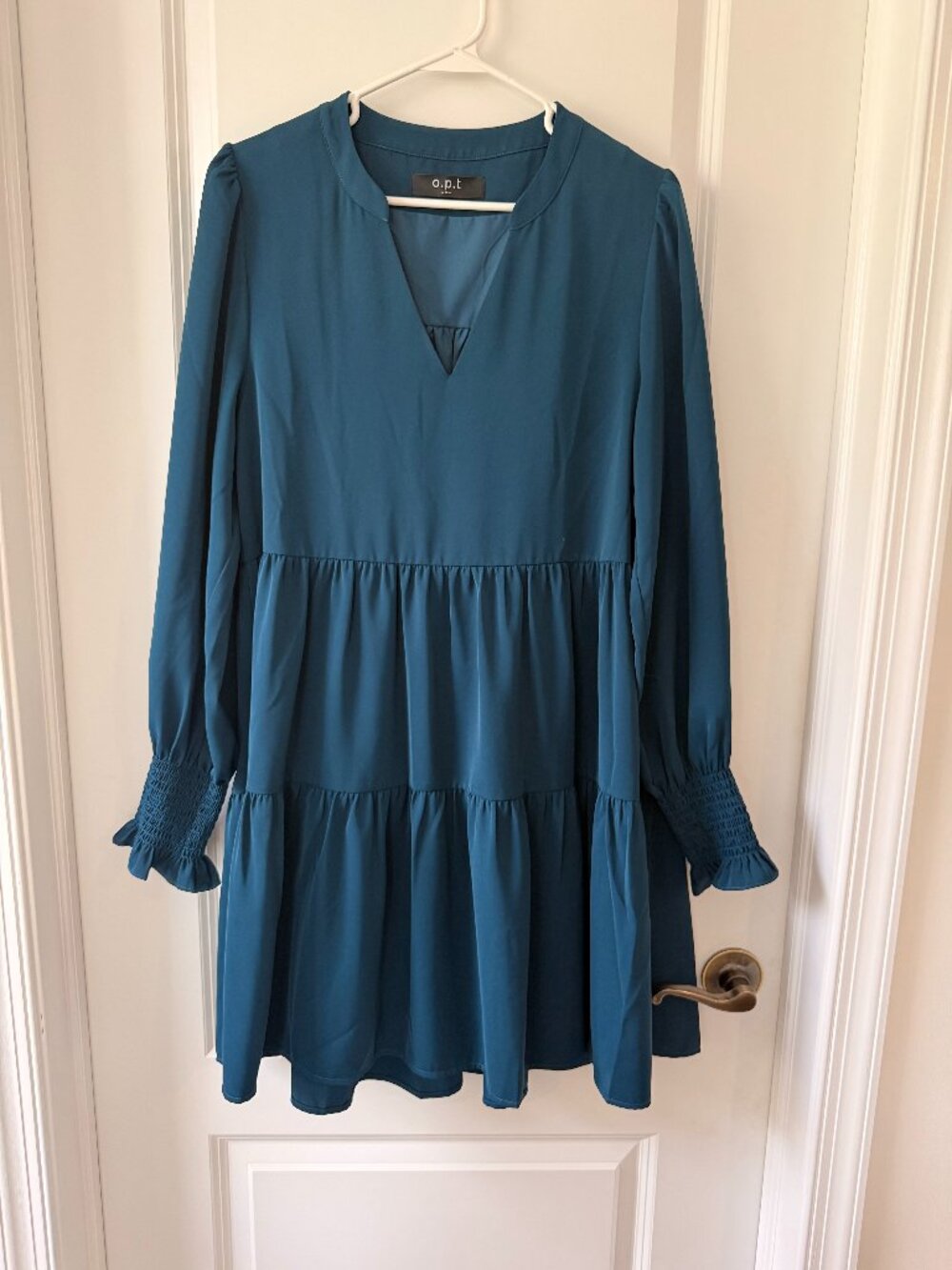 O.P.T. Long Sleeved V-neck Flowy Mini Dress